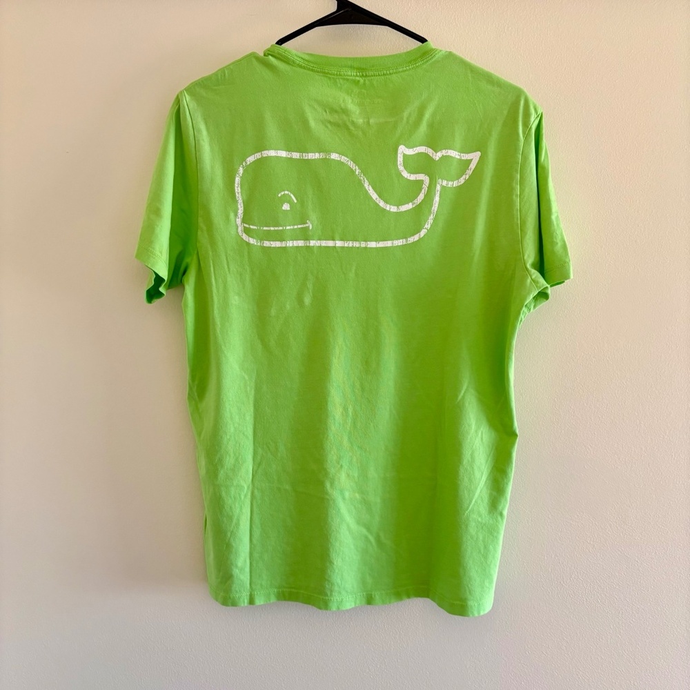 Vineyard Vines Bright Green Whale Logo Pocket Tee Size S